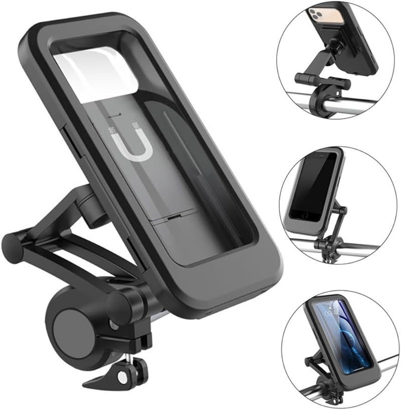 Universal Bike Phone Mount Holder Full Touch Screen Rotation Handlebar Case - Image 2
